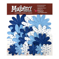 Паперові квіти Petaloo Mulberry Street Embossed Daisies - Royal Blue (1313.5)