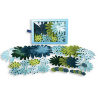 Шовкові квіти Petaloo Daisy Box Blend Large - Lt.Blue/Dk.Blue/Green/Chart (1240-221)