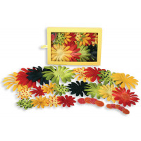 Шовкові квіти Petaloo Daisy Box Blend Large - Red/Yellow/Dk.Blue/Green (1240-223)