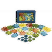 Шовкові квіти Petaloo Daisy Box Blend Small - Yellow/Brown/Dk.Blue/Green (1241-226)