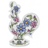 Набір для вишивки нитками на штучній шкірі «Півник з квітковим візерунком» FLHL-123