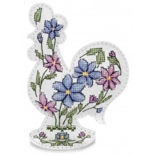 Набір для вишивки нитками на штучній шкірі «Півник з квітковим візерунком» FLHL-123 Набір для вишивки нитками на штучній шкірі «Півник з квітковим візерунком» FLHL-123