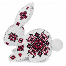 Набір для вишивки нитками на штучній шкірі «Кролик з орнаментом» FLHL-124