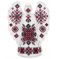 Набір для вишивки нитками на штучній шкірі «Ангел з орнаментом» FLHL-126