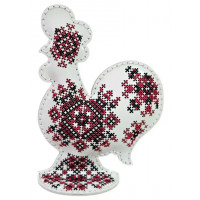 Набір для вишивки нитками на штучній шкірі «Півник з орнаментом» FLHL-127