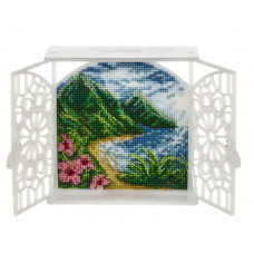 Набір для вишивки нитками на пластиковій основі «Тропічний берег» FLX-129