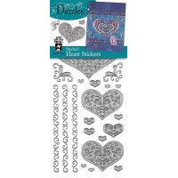 Наклейки HOTP Серця срібло (1844)