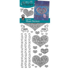 Наклейки HOTP Серця срібло (1844)