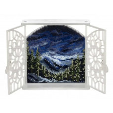 Набір для вишивки нитками на пластиковій основі «Ніч у горах» FLX-131