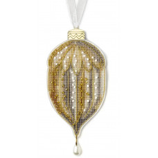 Набір для вишивання нитками на пластиковій основі Чарівна країна «Ялинкова прикраса – Золотий жолудь» FLX-134