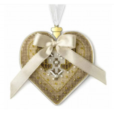 Набір для вишивання нитками на пластиковій основі Чарівна країна «Ялинкова прикраса – Зимове серце» FLX-138