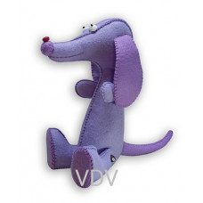 Декоративна іграшка з фетру ВДВ Такса фіолетова (ФН-138)