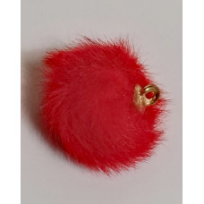 Намистина Червоний пухнастик Only, діаметр - 1,5 см (034138)