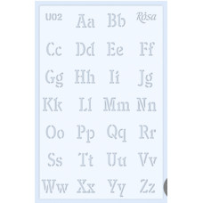 Трафарет багаторазовий універсальний Алфавіти, ROSA TALENT, 13х20 прозорий 0,5мм (№U02)