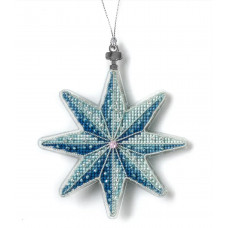 Набір для вишивки нитками на пластиковій основі «Ялинкова прикраса – Морська зірка» (двосторонній) FLX-145