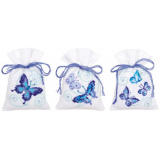 Набір для вишивання хрестиком Vervaco Мішки для саші Блакитні метелики (PN-0146430)