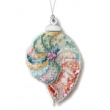 Набір для вишивки нитками на пластиковій основі «Ялинкова прикраса – Морська спіраль» (двосторонній) FLX-147