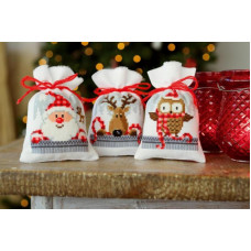 Набір для вишивання хрестиком Vervaco Мішки для саші Різдвяні друзі II (PN-0149462)