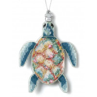 Набір для вишивки нитками на пластиковій основі «Ялинкова прикраса – Диво океану» (двосторонній) FLX-150