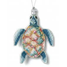 Набір для вишивки нитками на пластиковій основі «Ялинкова прикраса – Диво океану» (двосторонній) FLX-150 Набір для вишивки нитками на пластиковій основі «Ялинкова прикраса – Диво океану» (двосторонній) FLX-150