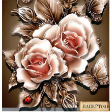 Многошаровая картина из бумаги Tela Artis Карамельные розы (РТ150039)