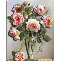 Багатошарова картина з паперу Tela Artis Букет троянд у вазі (PT150152)