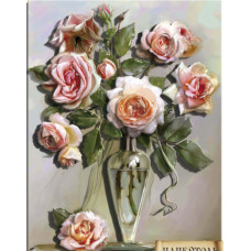 Многошаровая картина из бумаги Tela Artis Букет роз в вазе (PT150152)