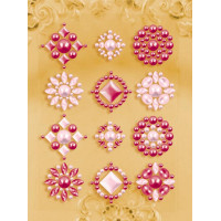 Наклейки з половинок перлів та стразів Prima, Red/Pink (530860)