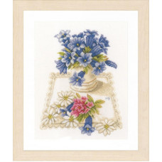 Набір для вишивання хрестиком LanArte Сині квіти (PN-0169670)