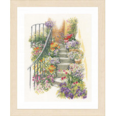 Набір для вишивання хрестиком LanArte Квіткові сходи (PN-0169680)