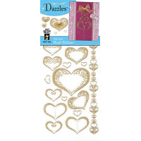 Наклейки під вишивку HOTP Сердечки золото (1864)