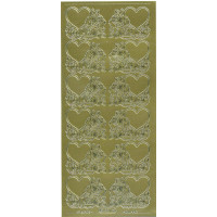 Наклейки Starform Серця і троянди золото (931)