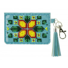 Набір для вишивки бісером на штучній шкірі «Шарм для сумки – Гаманець бірюзовий» FLBB-176 Набір для вишивки бісером на штучній шкірі «Шарм для сумки – Гаманець бірюзовий» FLBB-176