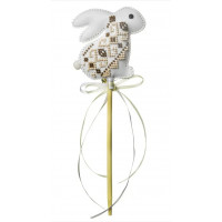 Набір для вишивки бісером на штучній шкірі «Топпер Зайчик бежевий» FLBB-185