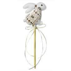 Набір для вишивки бісером на штучній шкірі «Топпер Зайчик бежевий» FLBB-185