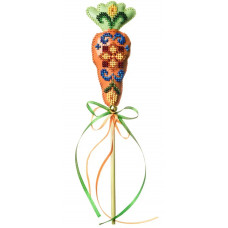 Набір для вишивки бісером на штучній шкірі «Топпер Морква» FLBB-187 Набір для вишивки бісером на штучній шкірі «Топпер Морква» FLBB-187