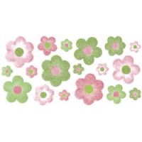 Наклейки з веллуму Sticko Квіти з глітером (SPZG-05)