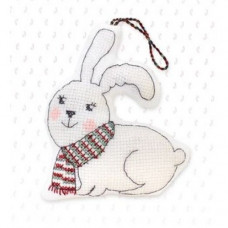 Набор для вышивания крестом Luca-S Новогодняя игрушка Белый кролик (JK019)