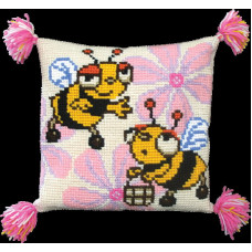 Набор для вышивания крестиком Чарівна мить Подушка Веселые пчелки (РТ-111)