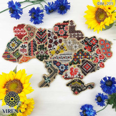 Набор для вышивки на деревянной основе VIRENA Мапа України (ФІН_205)