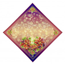 Серветка різдвяна зі свічкою та різдвяними квітами Virena (СПВ_206)