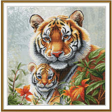 Набір для вишивання хрестиком Нова Слобода Тигриця з малюком (СР2370)