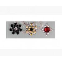 Наклейки з половинок перлин і стразів Prima, Red/Black (530952-1), економ-пакет