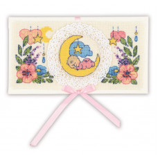 Набор для вышивания крестом Riolis Конверт С рождением малыша (1893АС)