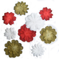 Паперові квіти Petaloo Mini Delphiniums - Red/Green/Gold/White (1300-501) - економ-пакет