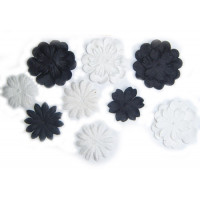 Паперові квіти Petaloo Mini Delphiniums - Black/White (1300-400) - економ-пакет