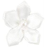 Фіалки зі стрічки Offray, білі (15259-29)