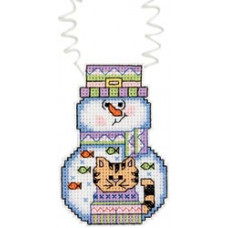Набір для вишивання Janlynn Святковий сніговик з котом (21-1191)