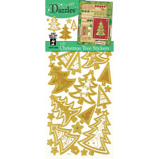Наклейки 3D об'ємні HOTP Ялинки золото (2088)