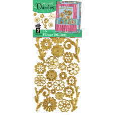 Наклейки 3D об'ємні HOTP Квіти золото (2078)